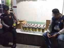 Puluhan Botol Miras disita Sat Samapta dari beberapa tempat hiburan di wilayah Polres Kediri Kota