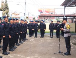 Sebanyak 63 Personil Brimob Polda Sumsel BKO di Polres Banyuasin Dalam Rangka Pencegahan Karhutla