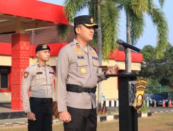 Kapolres AKBP Ruri Prastowo SH SIK MIK Pimpin Sertijab 6 PJU Polres Banyuasin