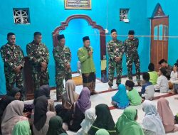 Pengabdian untuk Rakyat,Personil Satgas TMMD 122 jadi Guru Ngaji di Madrasah Diniyah Takmiliyah (Riyadhus Sholichin) Pagung