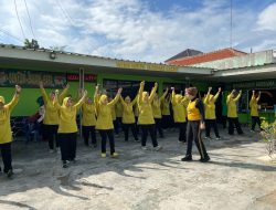 Senam Bersama, Cara Ibu Persit Ranting 6 Koramil 05/Balaraja Kodim 0510/TRS, Tampil Bugar dan Sehat