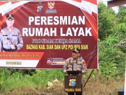 Peresmian Rumah Layak Huni Program Kerjasama UPZ Polres Siak dan BAZNAS Siak di Kampung Rawang Air Putih