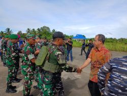 Kunjungan Menhan RI dan Menkeu RI, Satgas Yonif 141/AYJP Laksanakan Operasi Pengamanan
