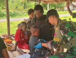 Tingkatkan Kesejahteraan Warga, Satgas 141/AYJP Gelar Pelayanan Kesehatan