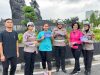 Tim Polwan Cantik Ditlantas Polda Riau Dapat Sambutan Hangat di Car Free Day Pekanbaru