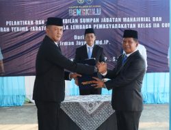 Pelantikan dan Pengambilan Sumpah Jabatan Manajerial serta Serah Terima Jabatan Kepala Lapas Kelas IIA Curup